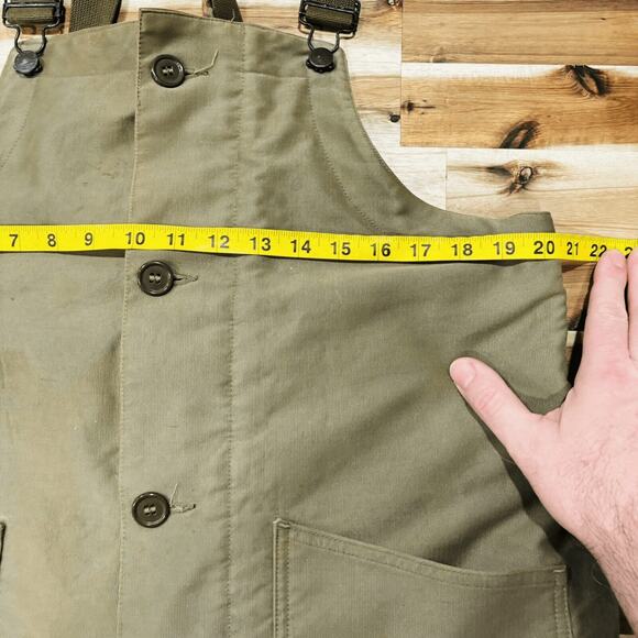 True Vintage US Navy Deck Bib Overalls Size Medium WWII Korean War Era 40s USN - Picture 15 of 16
